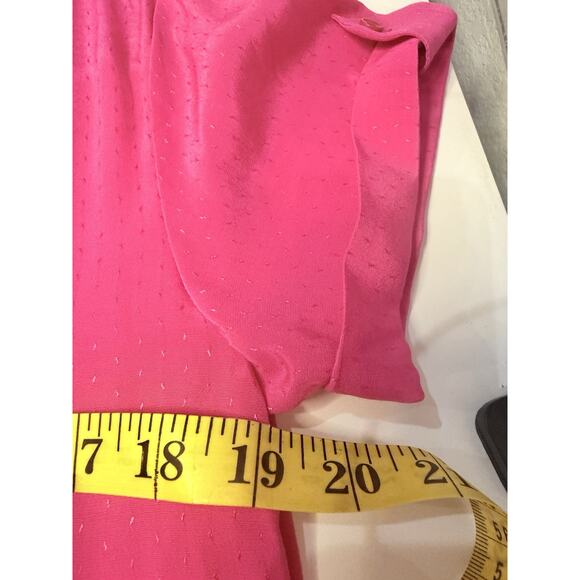 Amour‎ Vert Dress Women's Pink Rayon? V-Neck Barbie Collar Button Up, Midi Small - Picture 14 of 16